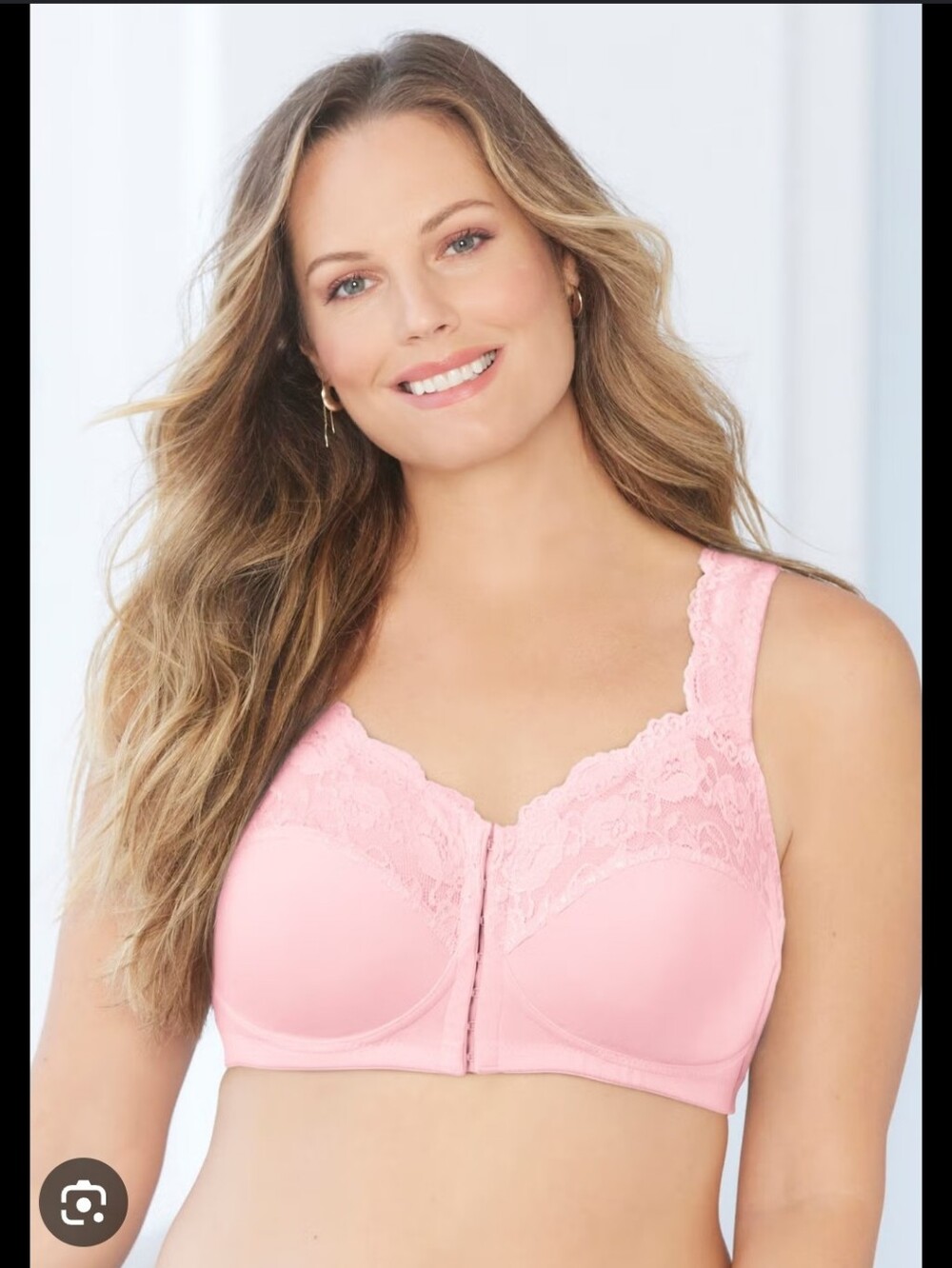TWO Comfort Choice Front-Close Wireless Gel Strap Bra's in Ballet PINK 46G